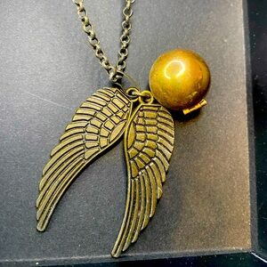 golden snitch locket necklace